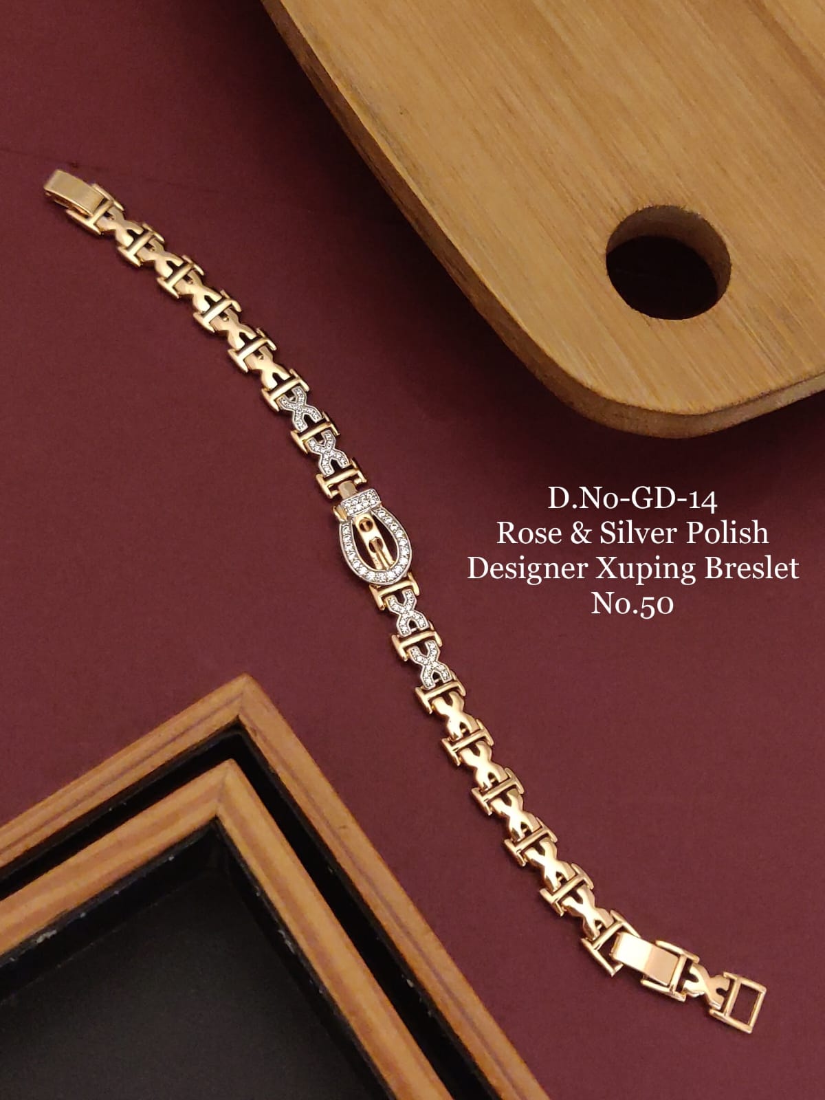 Rose Gold & Silver Polish Designer Xuping Bracelet