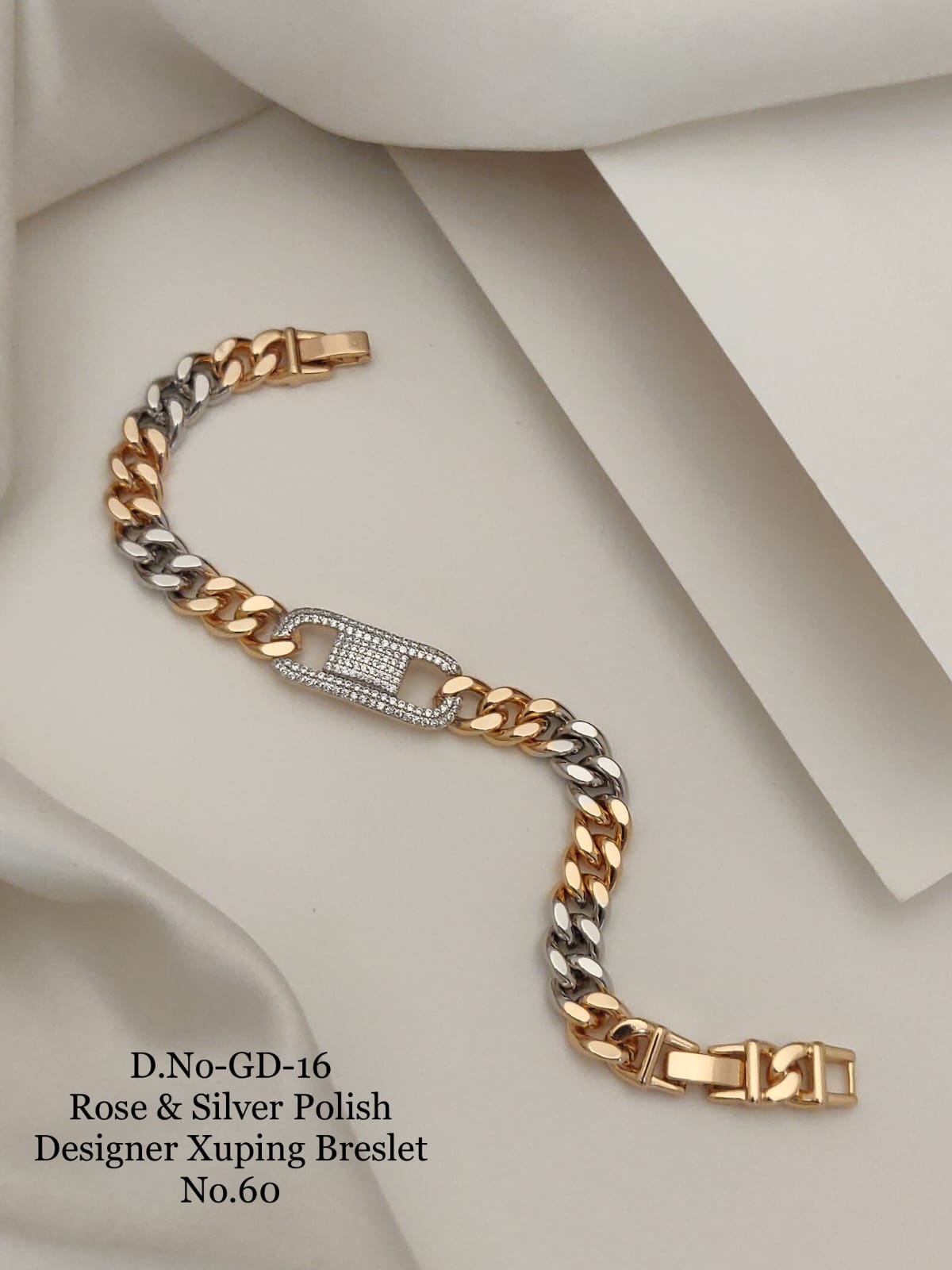Rose Gold & Silver Polish Designer Xuping Bracelet