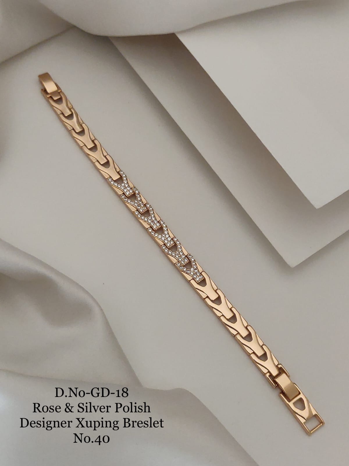 Rose Gold & Silver Polish Designer Xuping Bracelet
