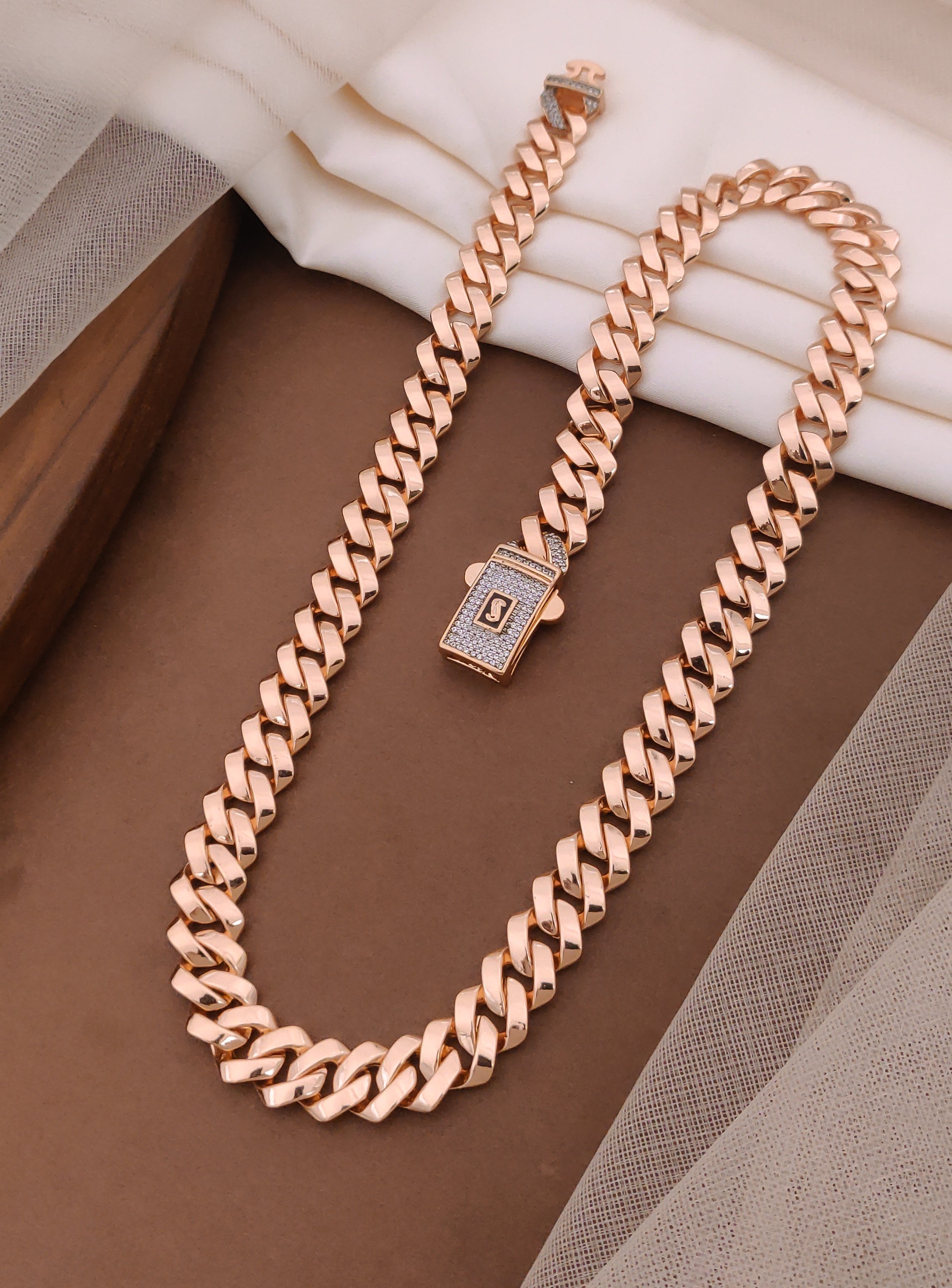 Elegant Shine and Premium Quality Rose Gold Cuban Chain