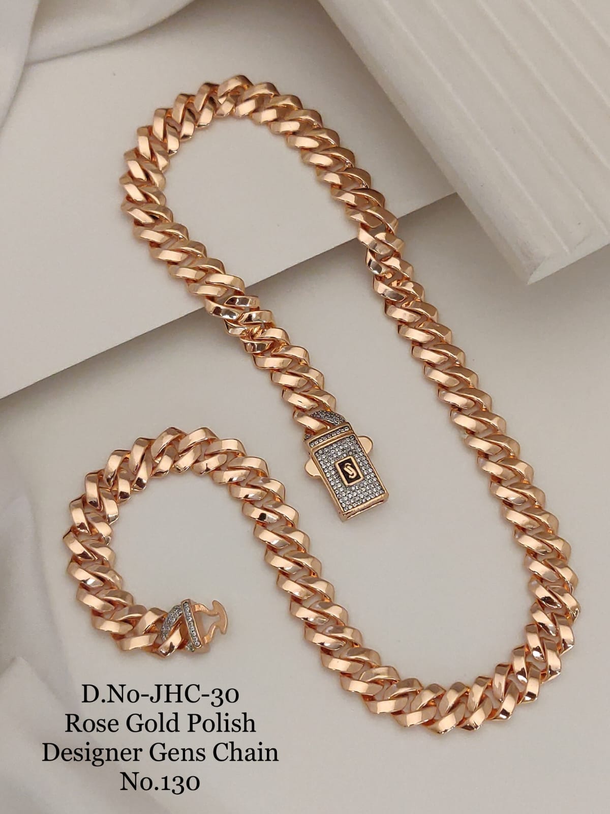 Elegant Shine and Premium Quality Rose Gold Cuban Chain