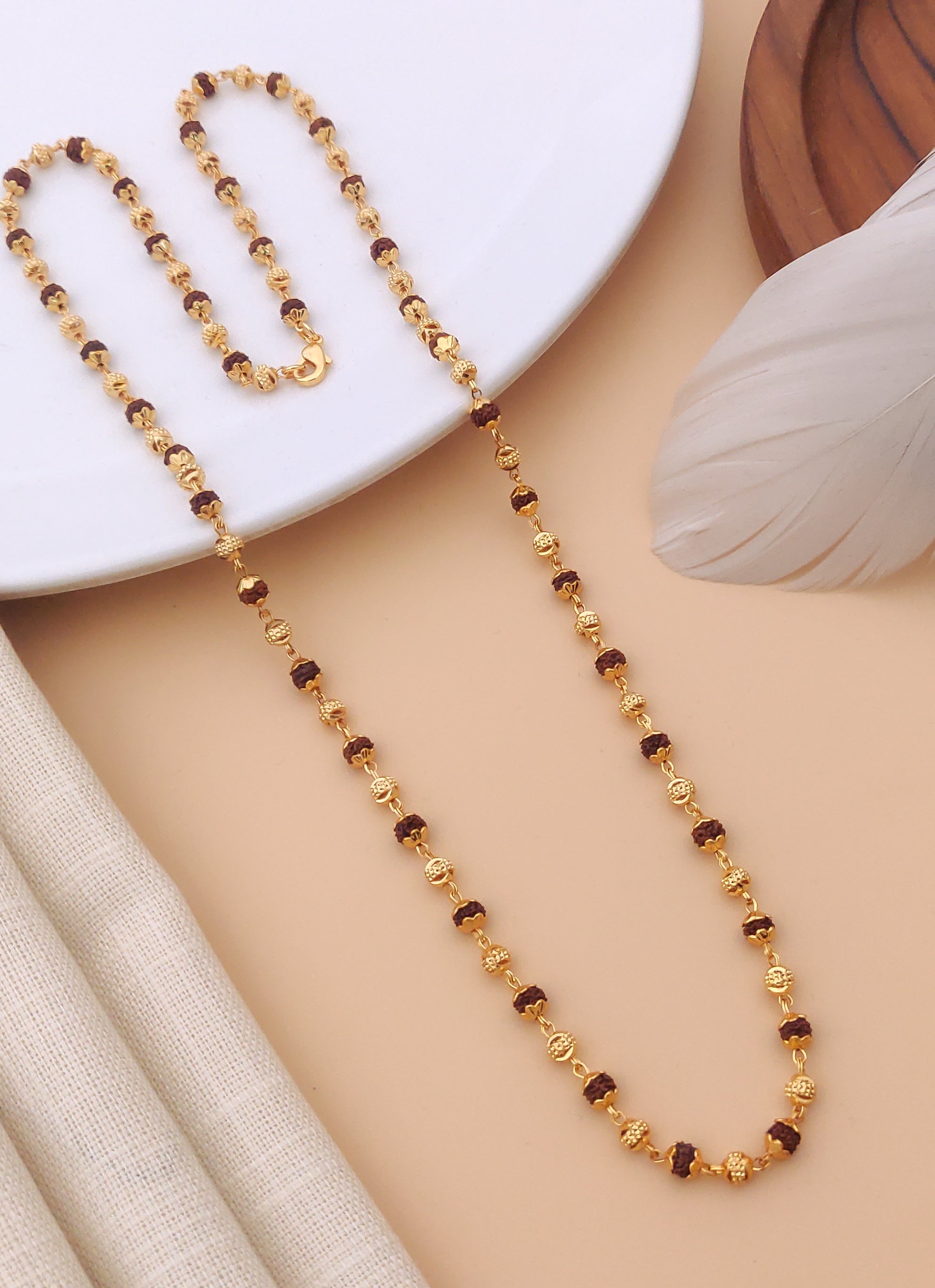 Brass Micro Polish Rudraksh Mala