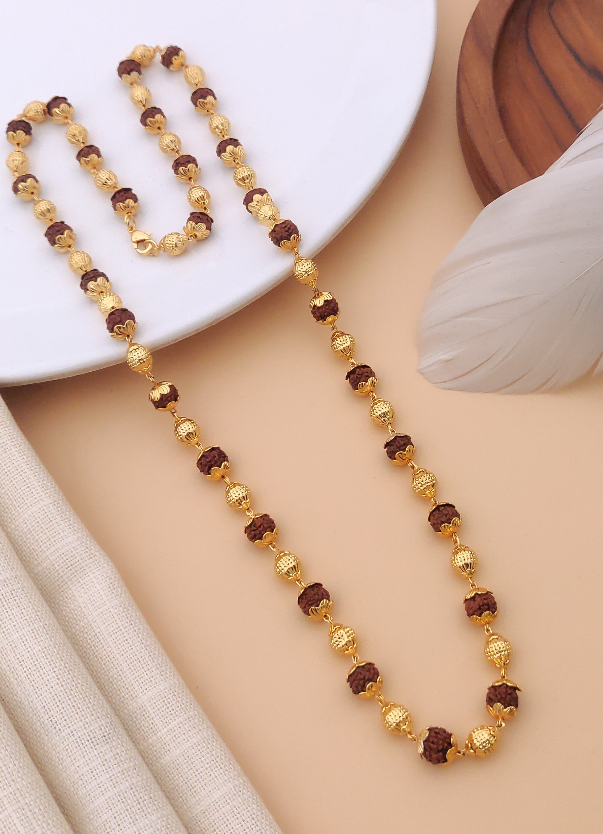 Brass Micro Polish Rudraksh Mala