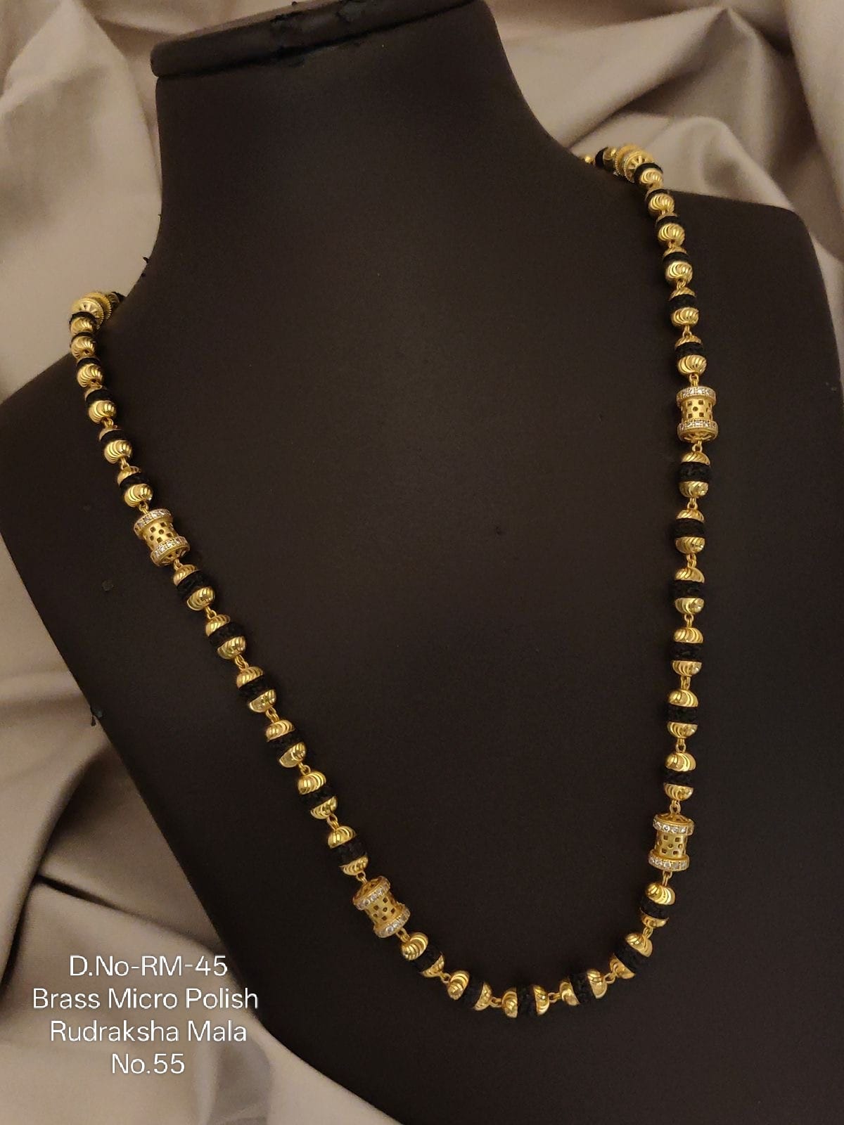 Brass Direct Gold Designer Rudraksh Mala