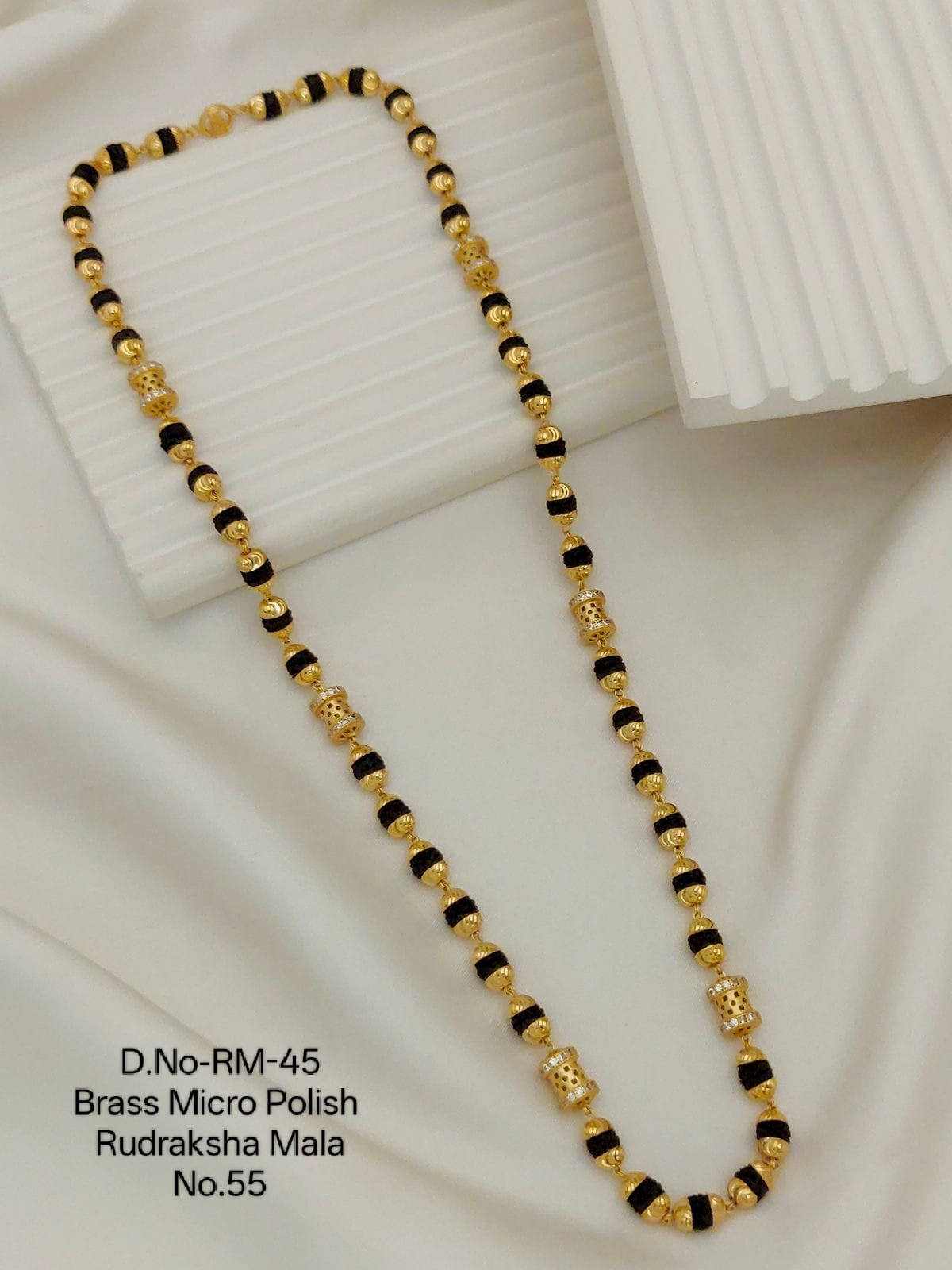 Brass Direct Gold Designer Rudraksh Mala