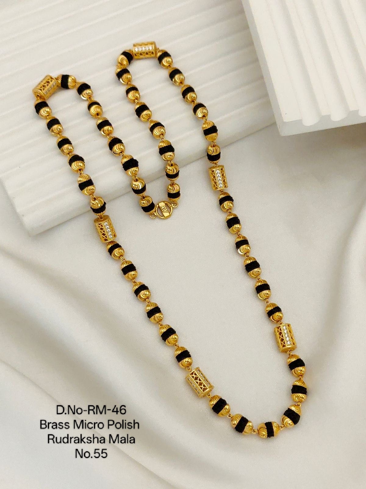 Brass Direct Gold Designer Rudraksh Mala