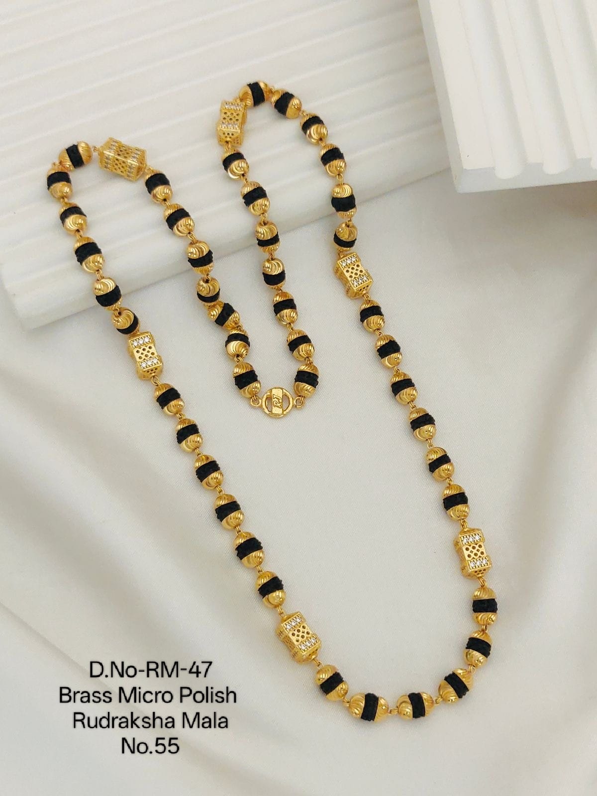 Brass Direct Gold Designer Rudraksh Mala