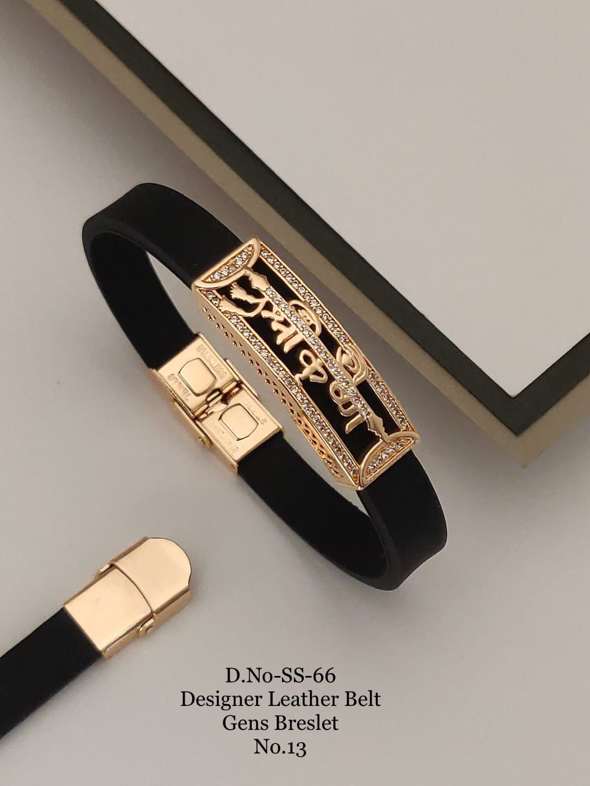 Rose Gold A.D. Gents Premium Quality Leather Belt Bracelet