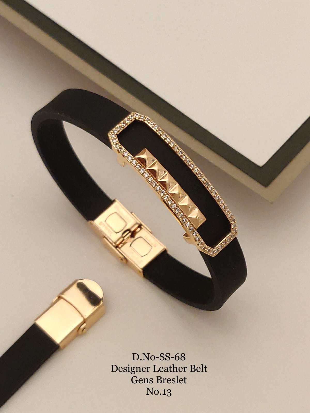 Rose Gold A.D. Gents Premium Quality Leather Belt Bracelet
