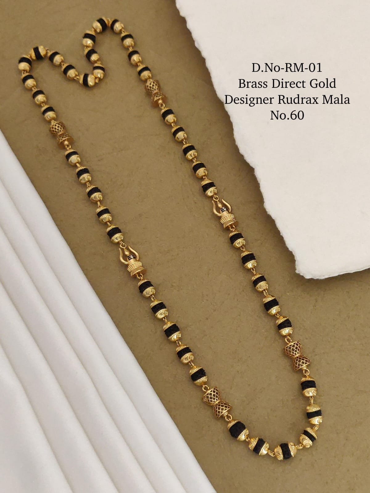 Brass Direct Gold Designer Rudraksh Mala