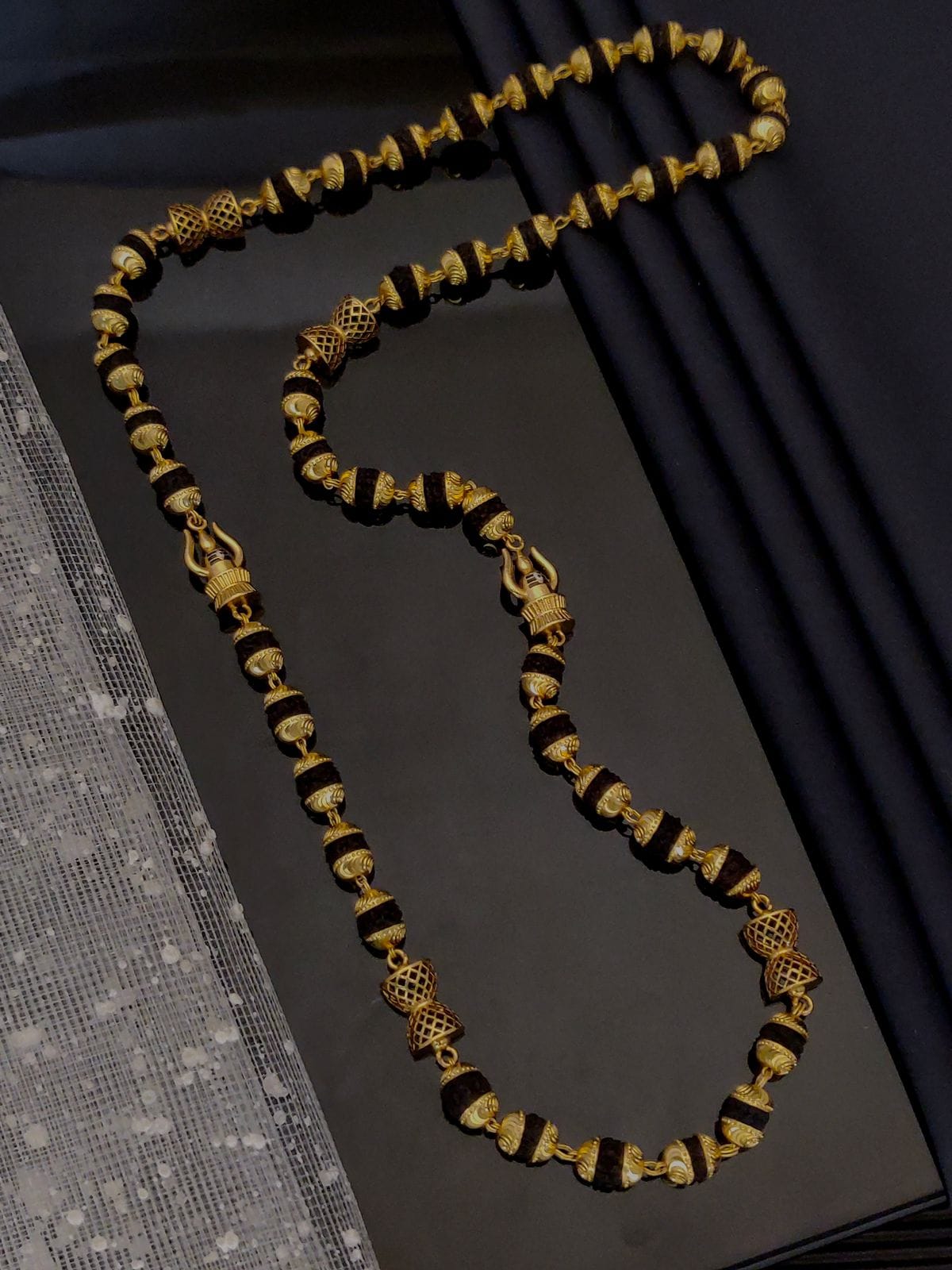 Brass Direct Gold Designer Rudraksh Mala
