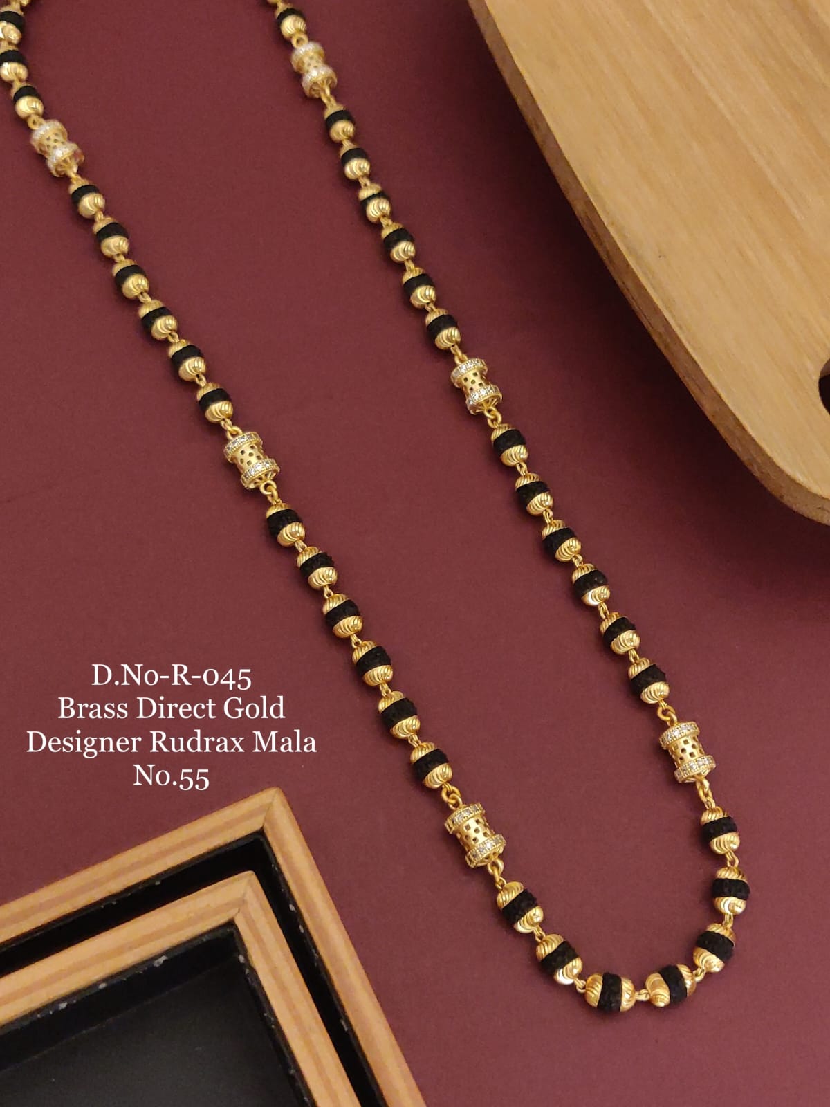 Brass Direct Gold Designer Rudraksh Mala
