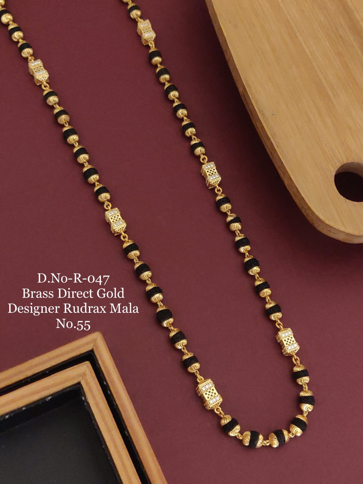 Brass Direct Gold Designer Rudraksh Mala